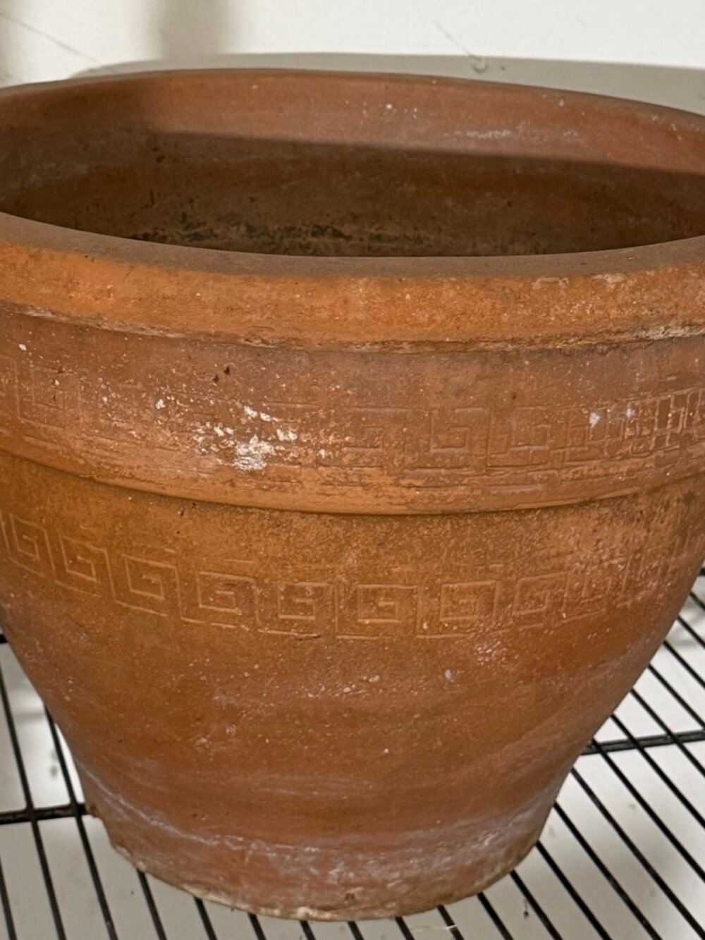 Fabulous Large Terra Cotta Pot With Greek Key Design Antique/Vintage